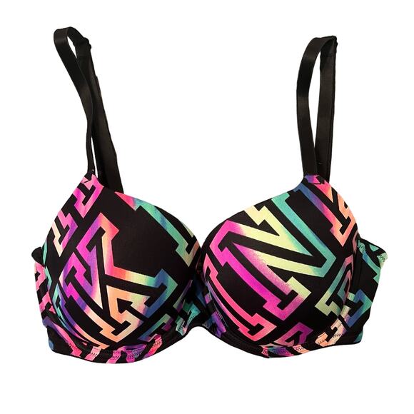 VS Pink Logo Wear Multi-Colored Everywhere Lightly Lined Padded Bra Size 32D - Picture 3 of 12